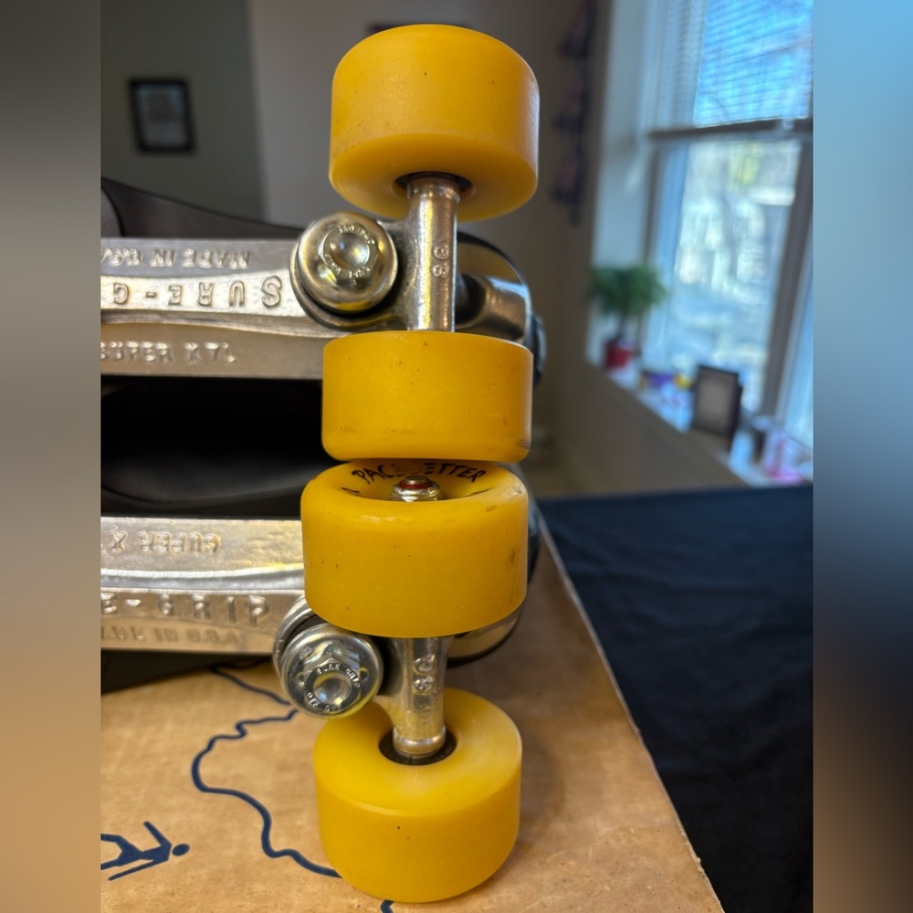 Vintage Black Pacer Brand Mens Size 9 Roller Skates - Picture 12 of 14